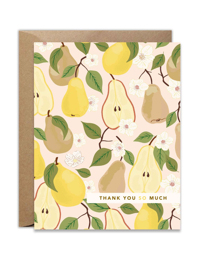 Thank You So Much Pear Greeting Card, 1 of 1