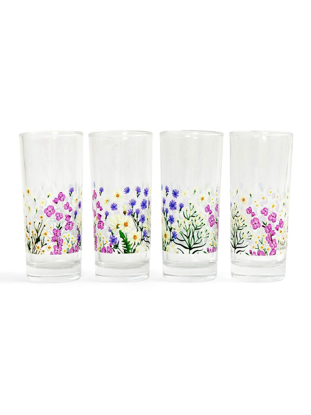 Vintage Blooms Brier Rose Tall Juice Glass Set, 4 of 4