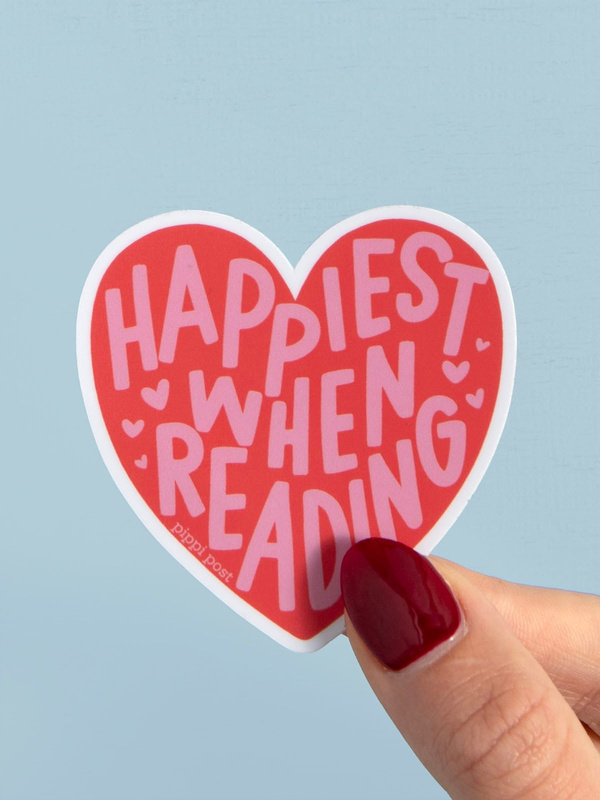 Happiest When Reading Decal Sticker, 1 of 3