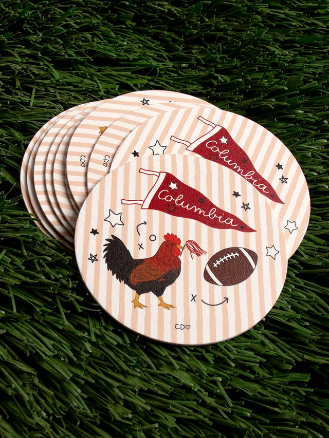 Columbia Football Game Day Paper Coasters - Set of 10, 1 of 3