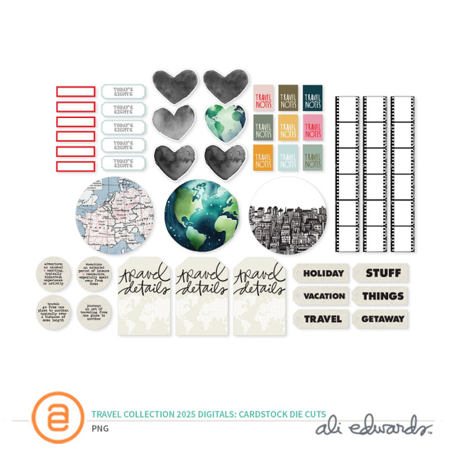Travel Collection 2025 Digital Cardstock Die Cut Pack, 1 of 1