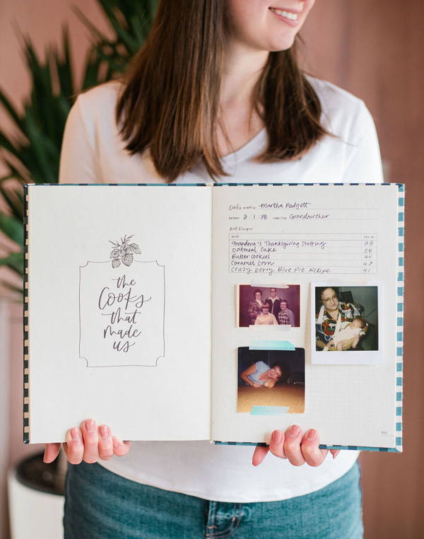 Navy Gingham Heirloom Recipe Book, 11 of 14