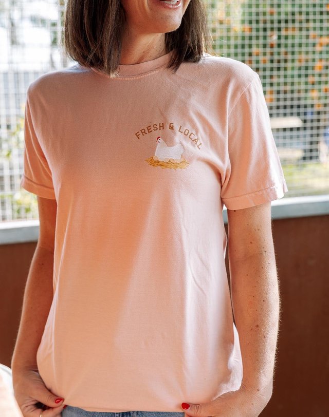 Chicken Farmers Market Tee - Peachy Pink, 4 of 7