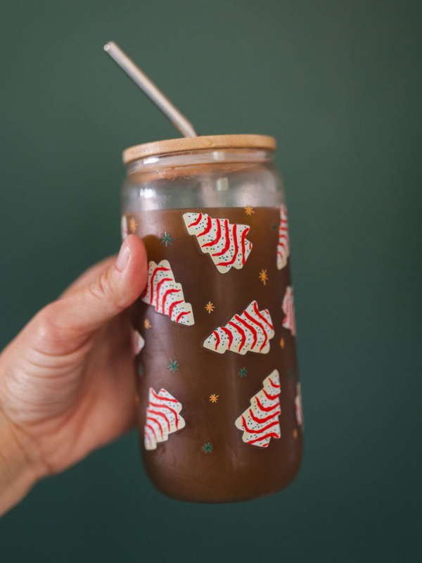 Christmas Tree Cakes Glass Can, 1 of 4