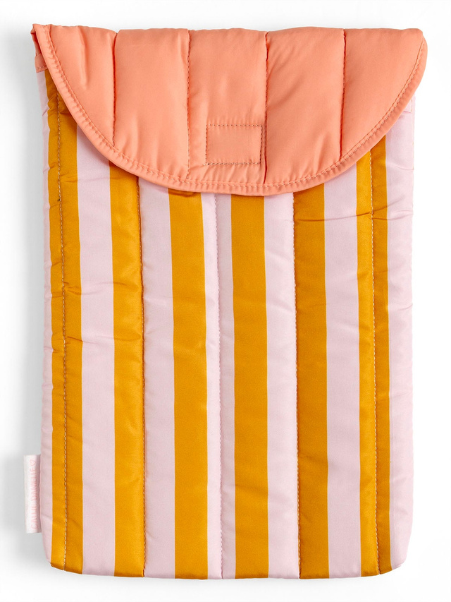 Orange Stripes Color Block Laptop Sleeve, 1 of 4