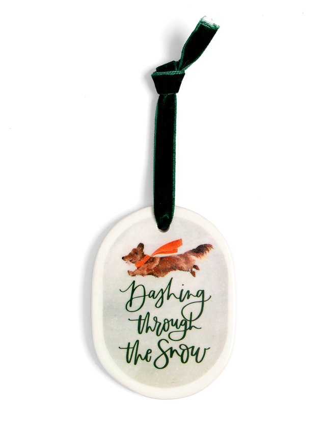 Dashing Through The Snow Dog Christmas Ornament, 2 of 2