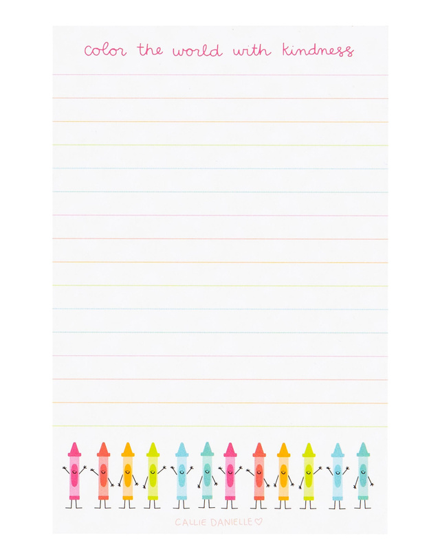 Color the World with Kindness Notepad, 1 of 2