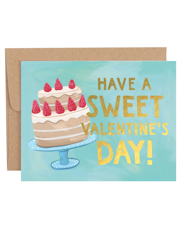 Sweet Valentine's Day Cake Greeting Card, 1 of 1