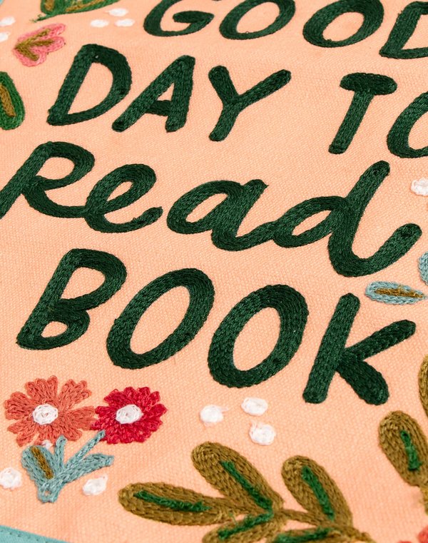 Today is a Good Day to Read a Book Embroidered Canvas Banner, 3 of 4
