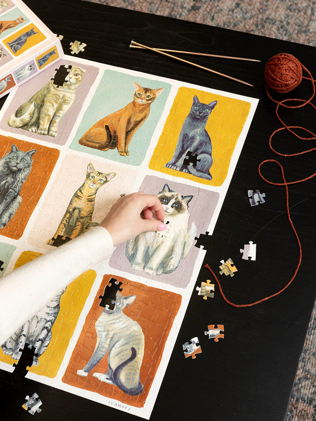 Nine Lives Feline Friends Cats Grid 500 Piece Jigsaw Puzzle, 5 of 8