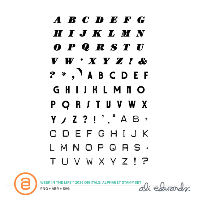 Week In The Life™ 2026 Alphabet Digital Stamp Set, 1 of 1