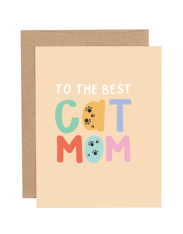 Best Cat Mom Greeting Card, 1 of 1