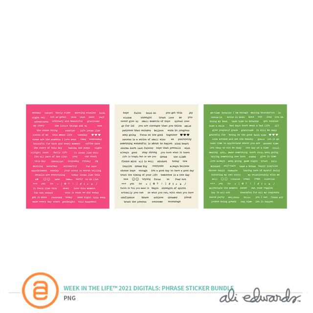 Week In The Life™ 2021 Digital Phrase Sticker Bundle, 1 of 1