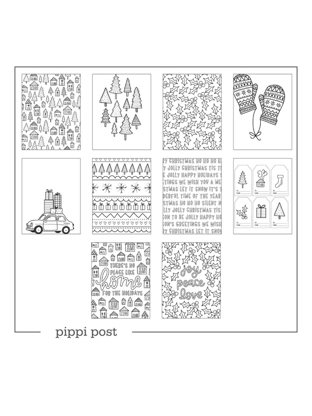 Holiday Digital Coloring Page Pack	, 1 of 1