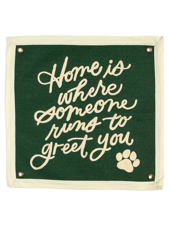 Home is Where Someone Runs to Greet You Dogs Canvas Banner, 1 of 2