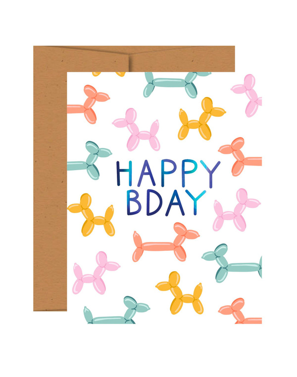 Balloon Animal Birthday Greeting Card, 1 of 2