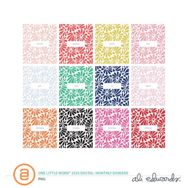 One Little Word® 2026 Digital Monthly Dividers, 1 of 1