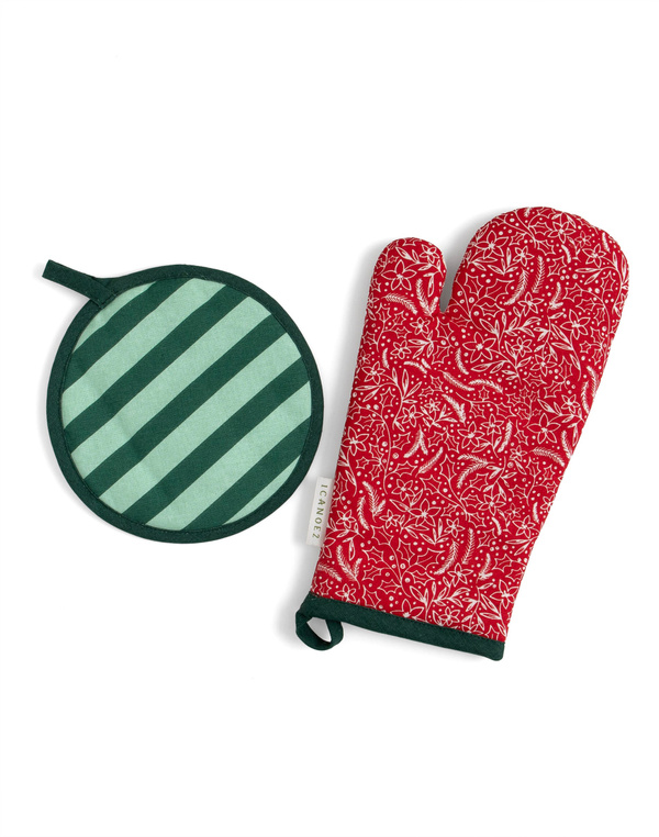 Holiday Floral Pot Holder Set, 3 of 3