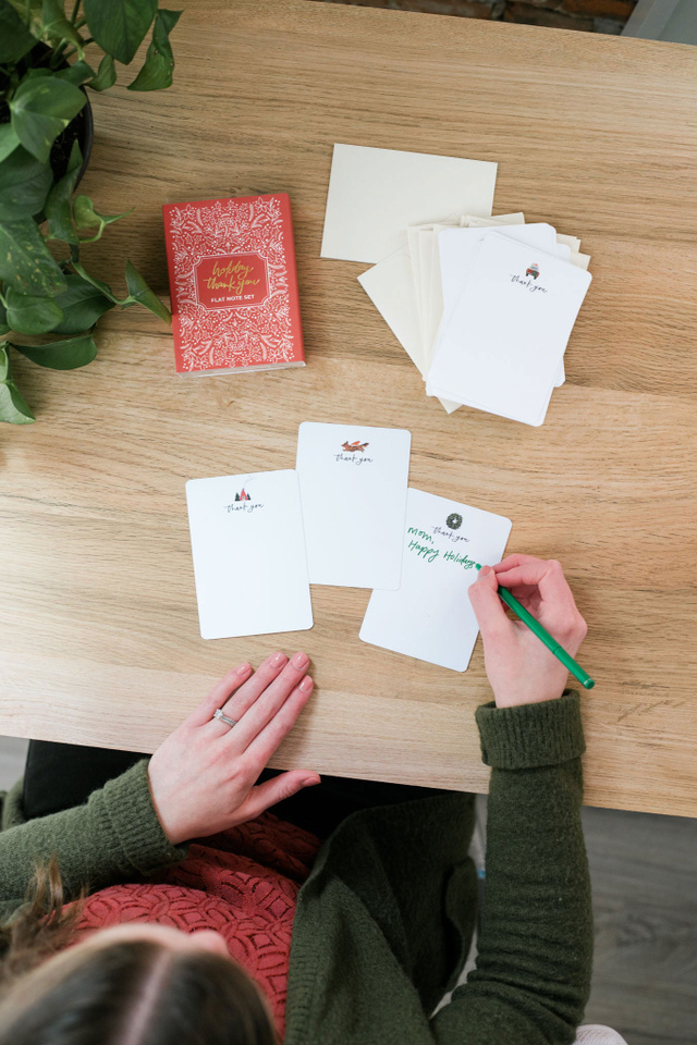 Holiday Floral Thank You Flat Note Set, 3 of 6