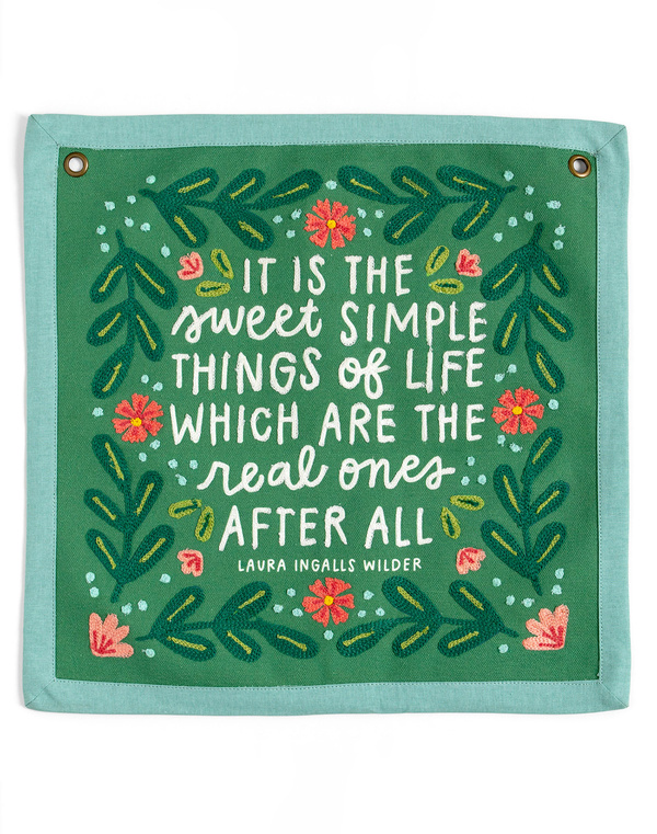 Sweet Simple Things of Life Embroidered Canvas Banner, 2 of 4