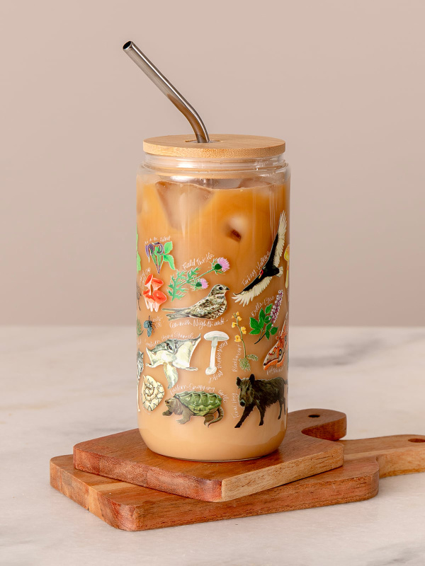 Midnight Flora & Fauna Glass Can, 1 of 5