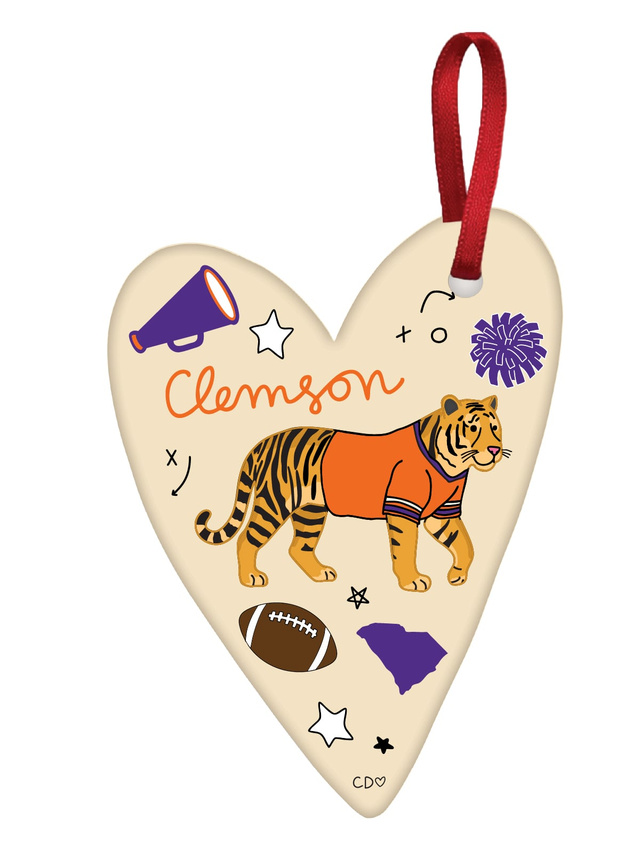 Clemson Football Game Day Ceramic Christmas Ornament, 1 of 2
