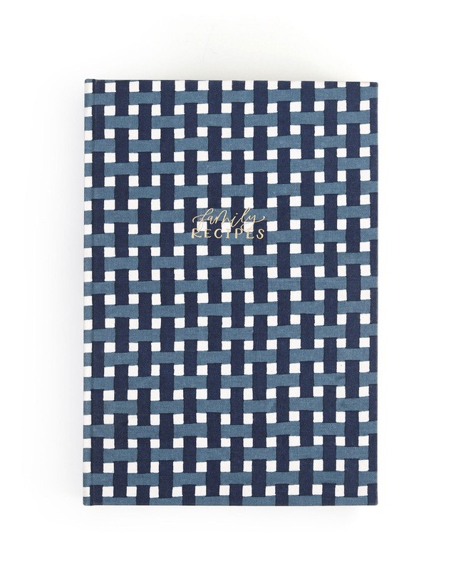 Navy Gingham Heirloom Recipe Book, 1 of 14