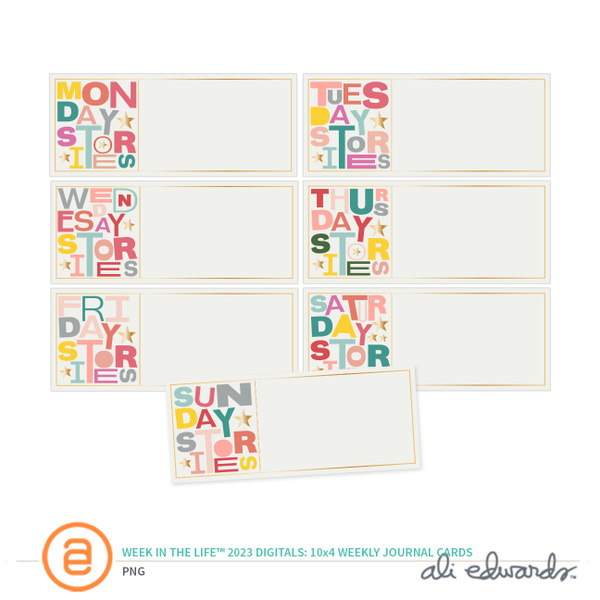 Week In The Life™ 2023 Digital 10×4 Weekly Journal Cards, 1 of 1