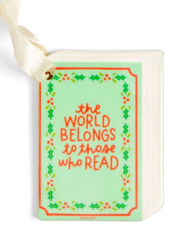 The World Belongs To Those Who Read Christmas Book Ornament, 3 of 4