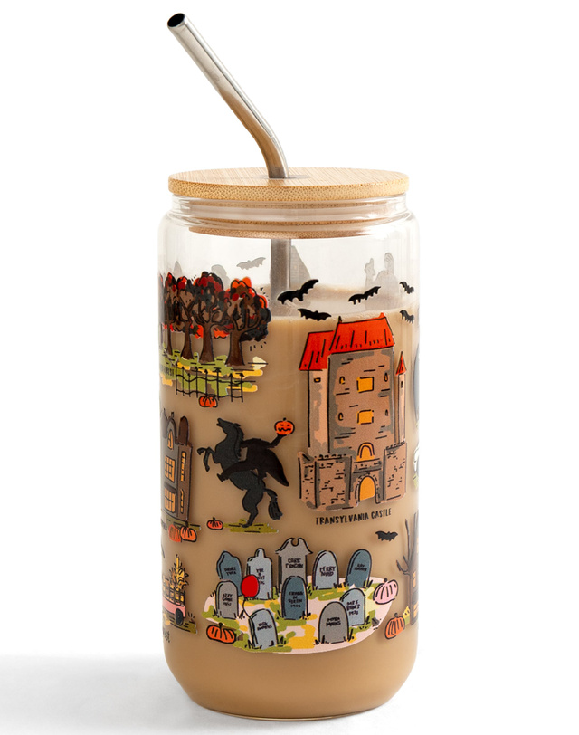 Literary Haunted Hayride Halloween Glass Can, 3 of 6