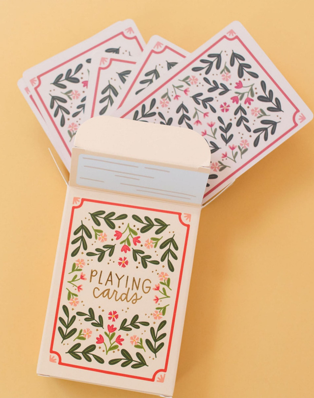Floral Game Night Set of Playing Cards + Scorekeeping Notebook, 3 of 8