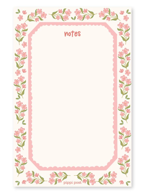 Notes Pink Floral 4×6 Notepad, 2 of 2