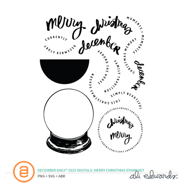 December Daily® 2025 Digital 6×8 Merry Christmas Stamp Set, 1 of 1
