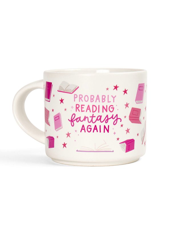 Probably Reading Fantasy Again 14oz Ceramic Coffee Mug - Cream, 1 of 1