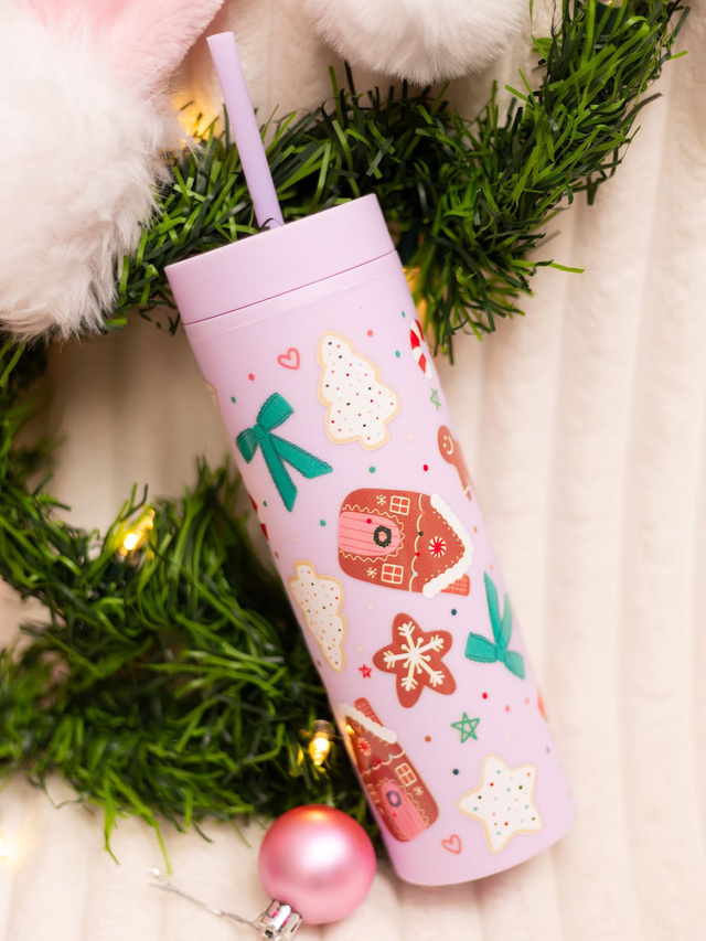 Holiday Cookies Christmas Acrylic Skinny Tumbler, 3 of 4