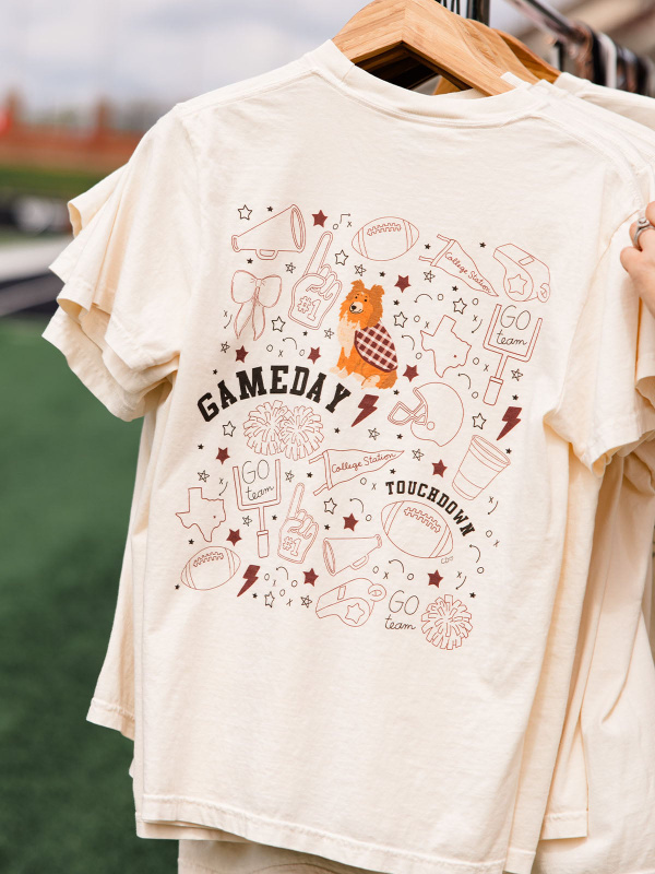 College Station Football Game Day Tee - Ivory, 4 of 6