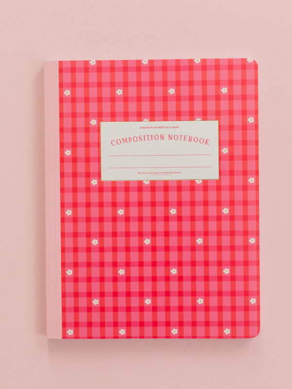 Gingham Daisy Composition Notebook, 1 of 4