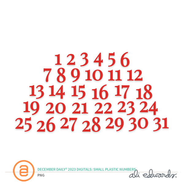 December Daily® 2023 Digital Small Plastic Numbers, 1 of 1