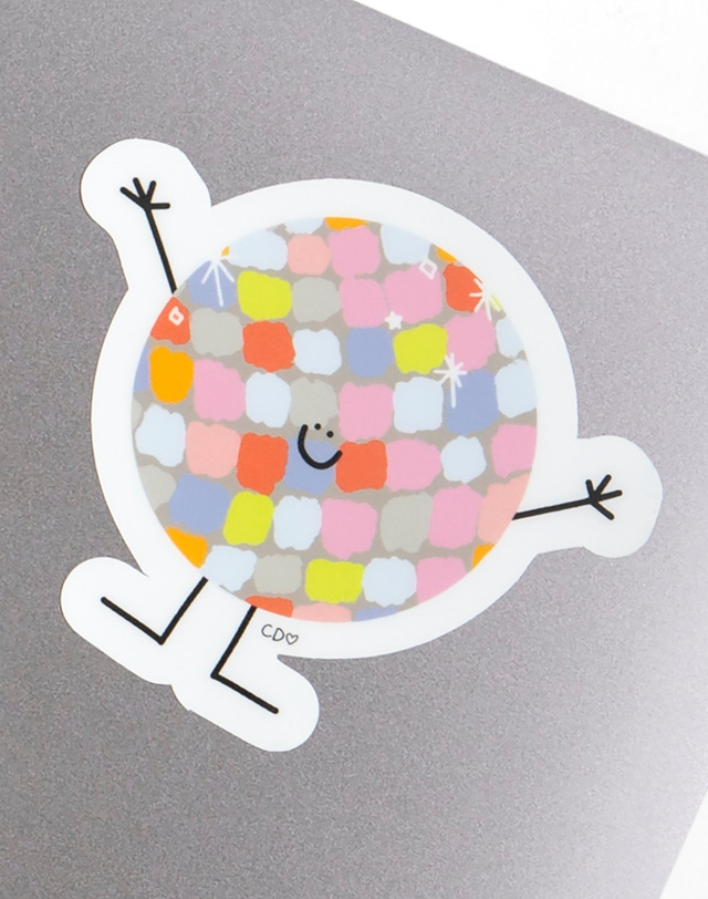 Smiley Disco Ball Decal Sticker, 3 of 3