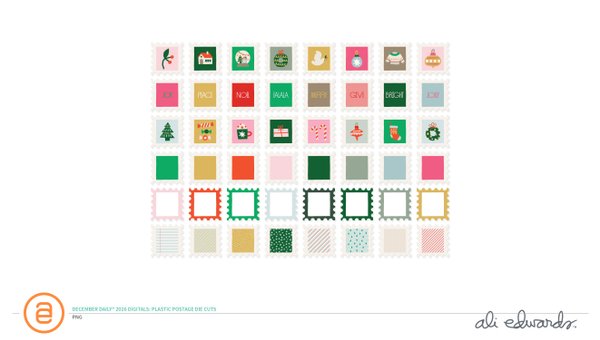 December Daily® 2026 Digital Plastic Postage Die Cuts, 1 of 1