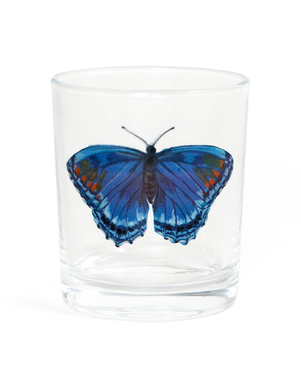 Red Spotted Purple Butterfly Short Juice Glass, 4 of 4