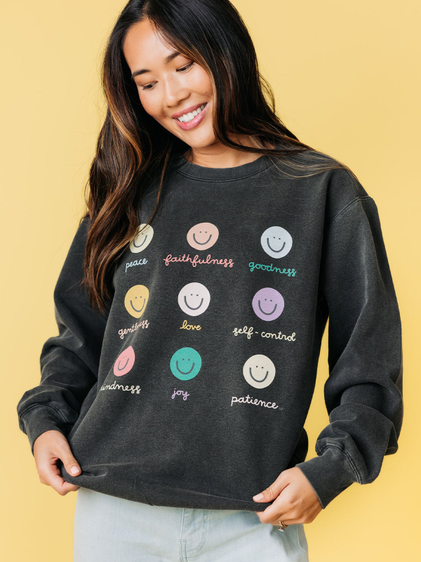 Smiley Faces Fruits of the Spirit Sweatshirt - Pepper, 1 of 4