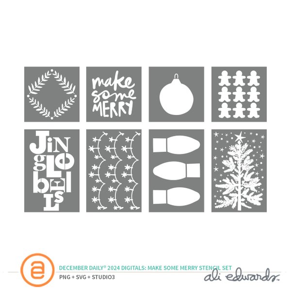 December Daily® 2024 Digital Make Some Merry Stencil Pack, 1 of 1