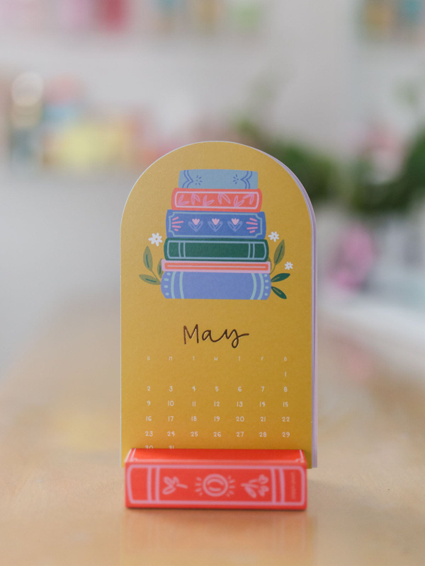 Book Lover's 2027 Mini Desk Calendar with Wooden Block, 3 of 10