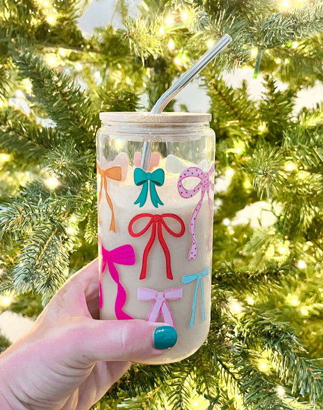Ribbon Coquette Bows Glass Can, 2 of 3