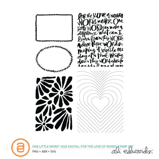One Little Word® 2026 6×8 For the Love Of Words Digital Stamp Set, 1 of 1