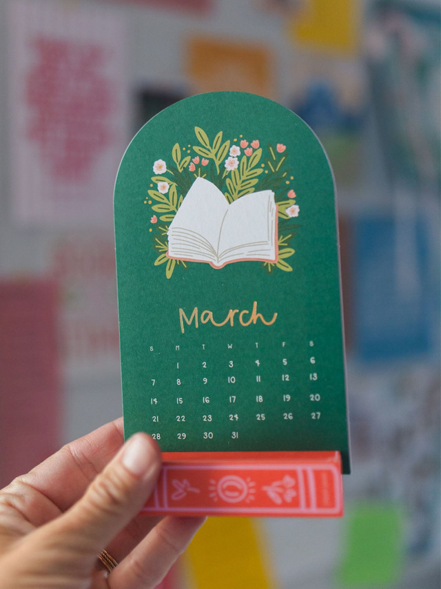 Book Lover's 2027 Mini Desk Calendar with Wooden Block, 4 of 10