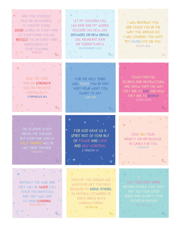 Verses For Teachers – Bible Verse Card Set with Display Stand, 2 of 6