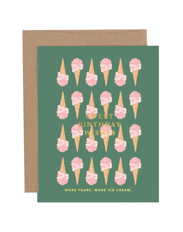 Sweet Birthday Wishes Ice Cream Greeting Card, 1 of 1