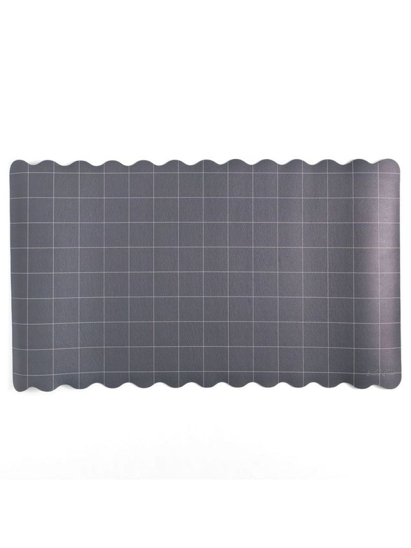 Scalloped Grid Large Desk Mat - Charcoal, 2 of 4